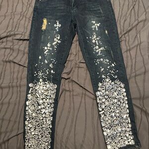 Embellished Blue Jeans